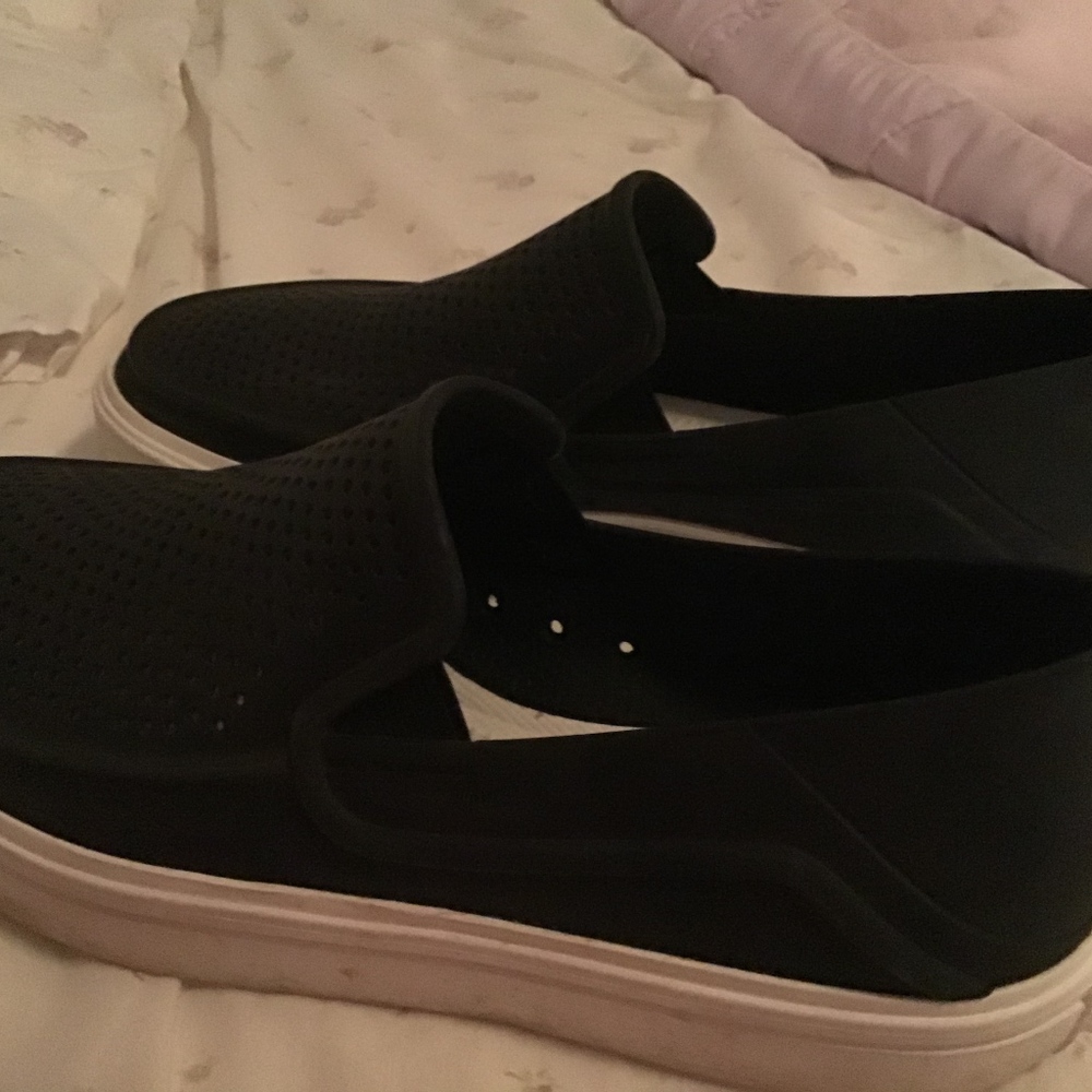 Black slip-on crocs